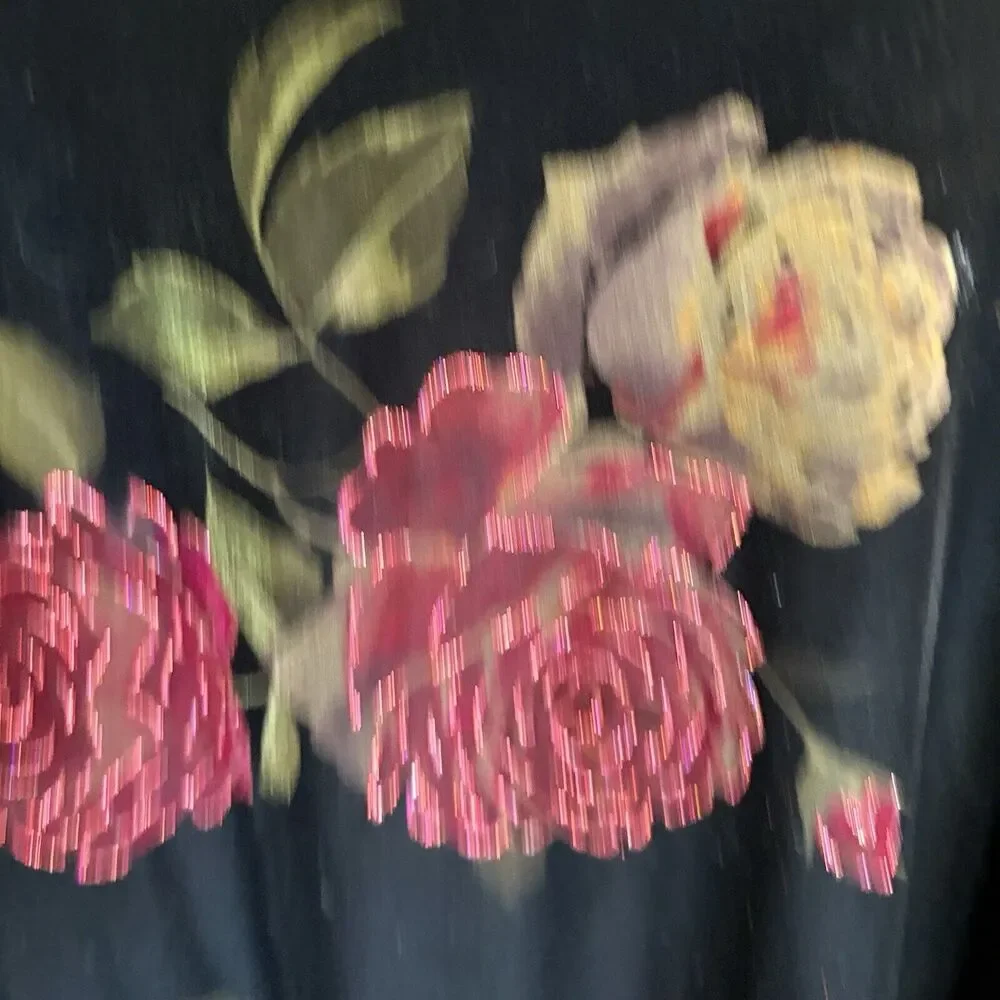 Sweetheart Jeffrey‎ & Dara  Velvet Burnout Red Rose Jacket Size 18W wearable Art